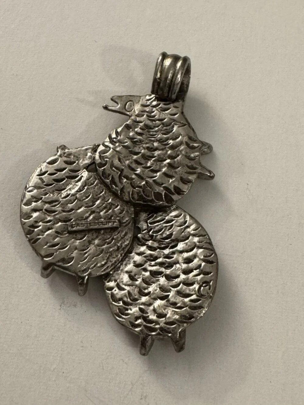 Vintage Castlecliff Bird Silver Toned Pendant D13